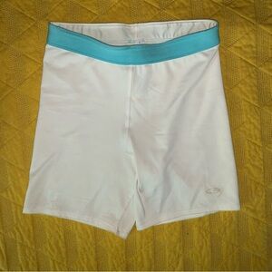 Champion White and Light Blue Spandex Shorts